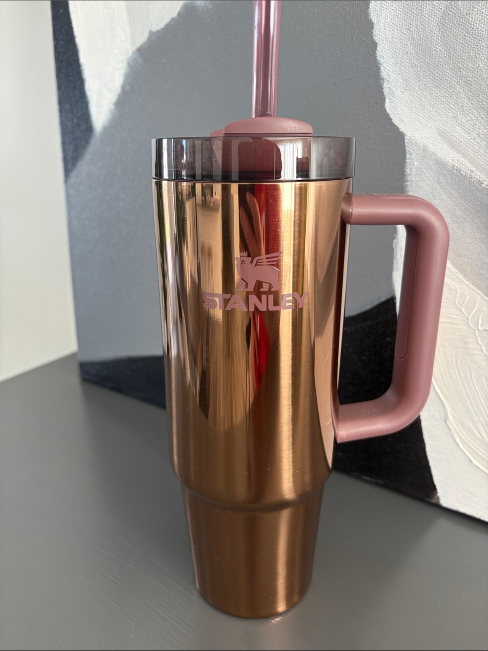 Like new Stanley Polished Rose Gold Stainless Travel Mug 30 oz